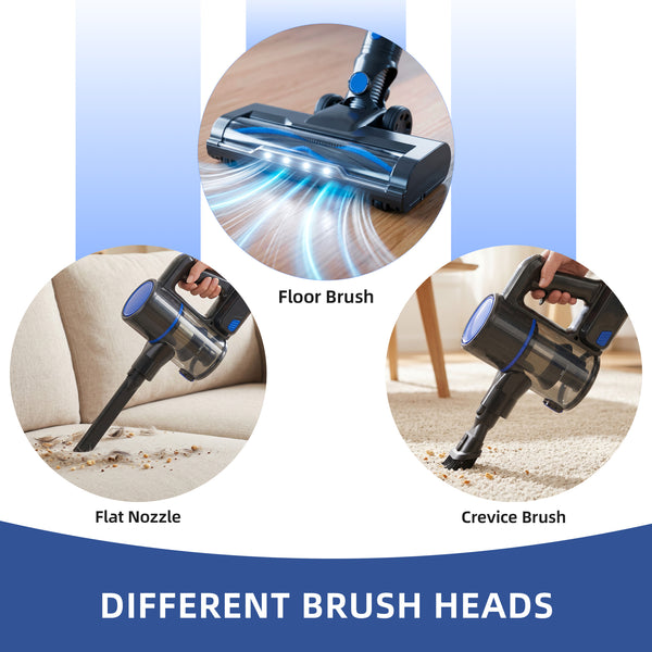 CONCETTA Cordless Vacuum Cleaner with Self-Standing, LED Screen, Lightweight Powerful Suction, 6-in-1 Rechargeable for Home Carpets, Pet Hair, Hardwood Floors