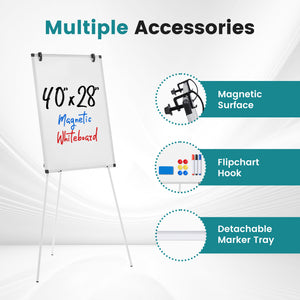 SHOUFTW Magnetic Whiteboard with Stand, Portable Dry Erase Board with Adjustable Tripod Easel for Office, Classroom, Home