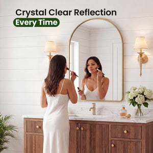 CONCETTA Arched Bathroom Mirror, Aluminum Alloy Framed for Wall, Vanity, Living Room, Bedroom, Entryway, Hallways