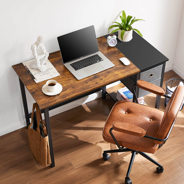 CONCETTA Computer Desk -40/47/55 inch Desk Study Desk with 2 Drawer Storage Shelf Headphone Hook for Bedroom, Game Room, Office, Living Room