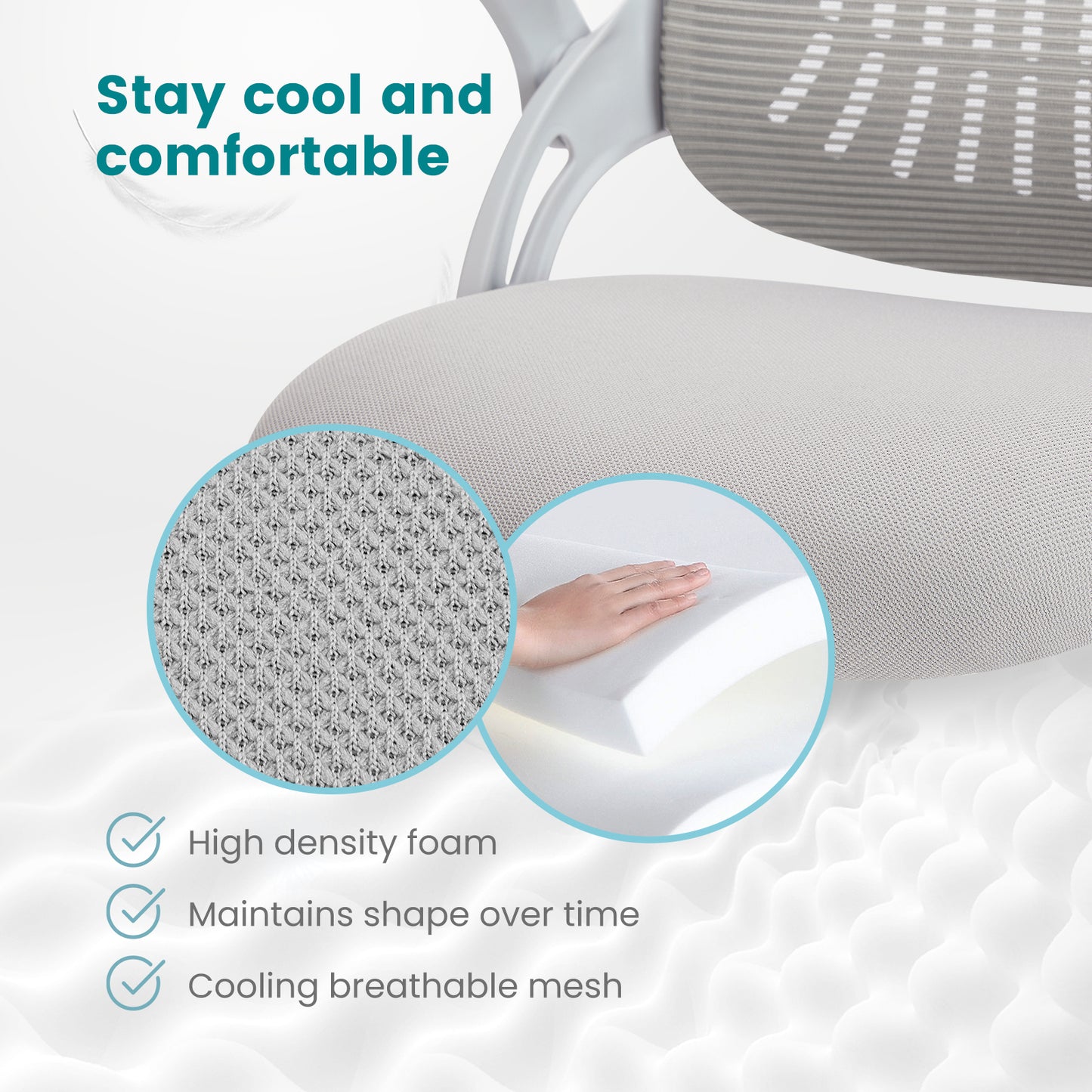 CONCETTA Ergonomic Office Home Desk Mesh Fixed Armrest