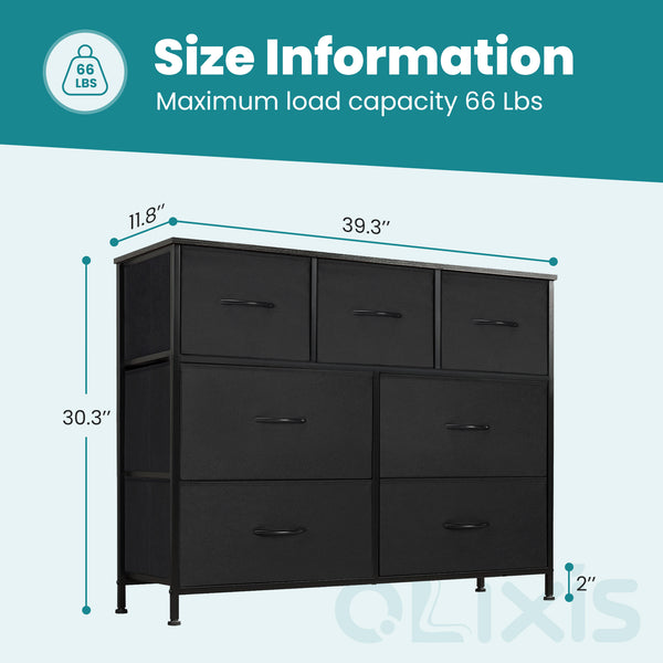 CONCETTA 7-Drawer Dresser, Fabric Storage Tower Organizer for Bedroom, Living Room