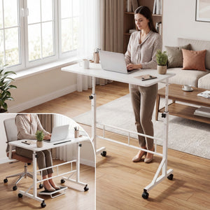 CONCETTA Adjustable Height Mobile Standing Desk with Wheels, 16"x31.5" Small Rolling Computer Desk for Home Office