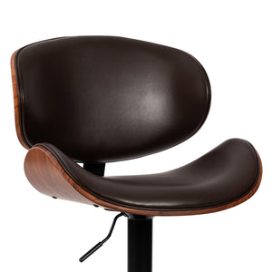 CONCETTA Rotatable Bar Stool Set (2-piece), Adjustable Height Bar Stool, Featuring PU Leather Seat, Ergonomic Backrest and Footrest, With Anti-slip Rubber Base Suitable for Bar