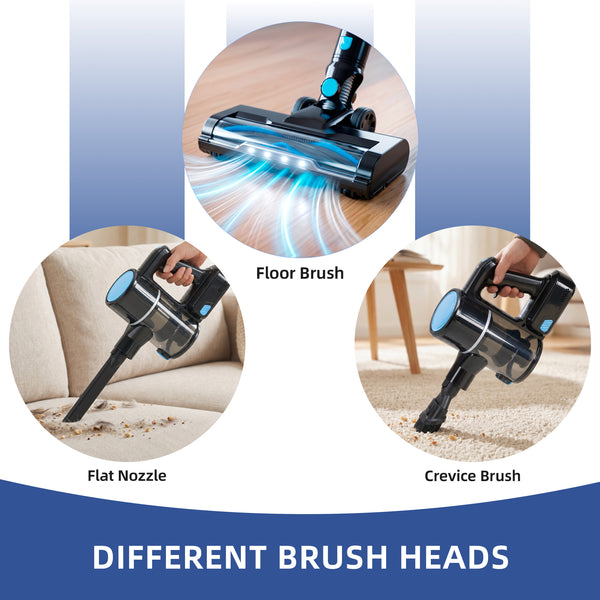 CONCETTA Cordless Vacuum Cleaner with Self-Standing, LED Screen, Lightweight Powerful Suction, 6-in-1 Rechargeable for Home Carpets, Pet Hair, Hardwood Floors