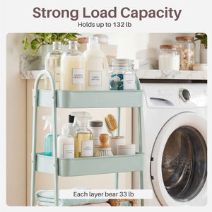 CONCETTA Versatile 4-Tier Metal Utility Cart with Locking Casters, Multi-Scenario Use for Office, Living Room, Kitchen