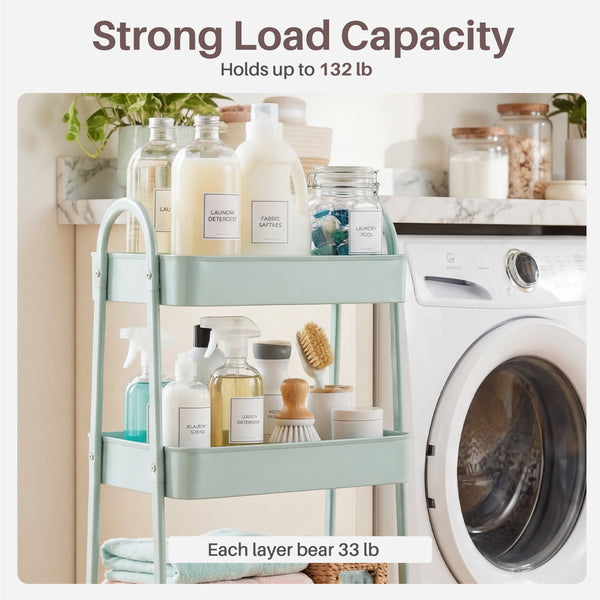 CONCETTA Versatile 4-Tier Metal Utility Cart with Locking Casters, Multi-Scenario Use for Office, Living Room, Kitchen