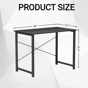 CONCETTA 40-47 Inch Computer Desk, Small Home Office Desk for Small Spaces, Study Writing Table for Students & Kids, Modern Simple Style Workstation with Metal Frame for Bedroom, Office