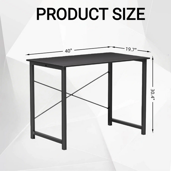CONCETTA 40-47 Inch Computer Desk, Small Home Office Desk for Small Spaces, Study Writing Table for Students & Kids, Modern Simple Style Workstation with Metal Frame for Bedroom, Office