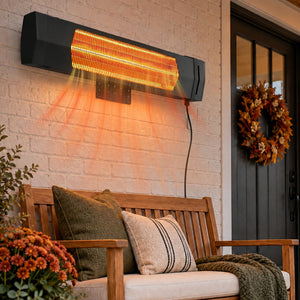 SHOUFTW Portable Infrared Outdoor & Indoor Space Heater, Remote Control Electric Wall/Ceiling Mounted for Patio Garage Commercial, Black