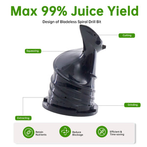 Cold Press Slow Juicer with 4.25" Wide Feed Chute, 200W High-Yield Juicer for Whole Fruits & Vegetables