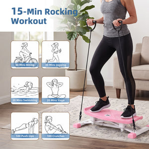 CONCETTA Rocking Stepper Exercise Machine with LCD Monitor & Resistance Bands,Stair Master for Legs, Core Workout, Home Gym