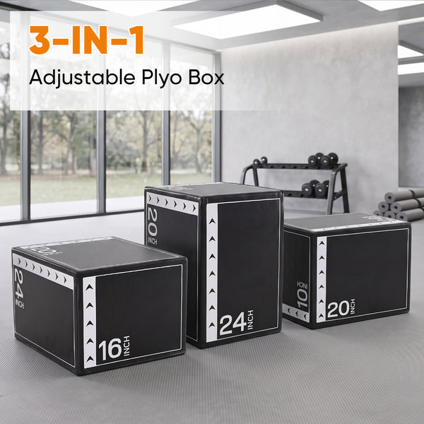 CONCETTA 3-in-1 Foam Plyo Jump Box,  Workout Box for Home Gym, HIIT & Jump Training