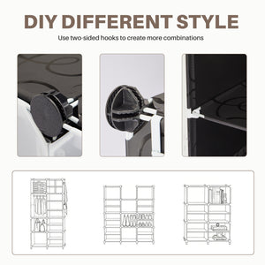 CONCETTA Shoe Rack, 24 Pair Plastic Shelves Storage Organizer for Closet Hallway Bedroom Entryway