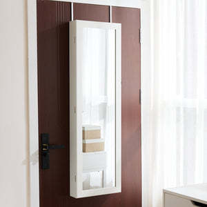 CONCETTA Jewelry Armoire Organizer with Mirror and LED Lights , Wall & Door Mounted Storage Cabinet