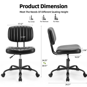 CONCETTA Ergonomic Home Office Mesh Desk Chair, Small Space, Armless Rolling Chair for Adults
