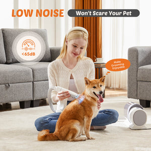 JOINSUN Vacuum Pet Grooming Kit 5 in 1-Professional Clippers, Mulifunctional Grooming Tools for Dogs Cats and Other Animals