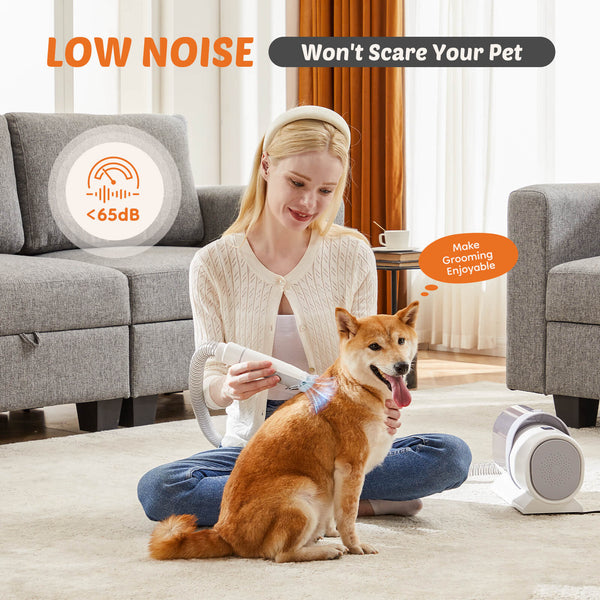 JOINSUN Vacuum Pet Grooming Kit 5 in 1-Professional Clippers, Mulifunctional Grooming Tools for Dogs Cats and Other Animals