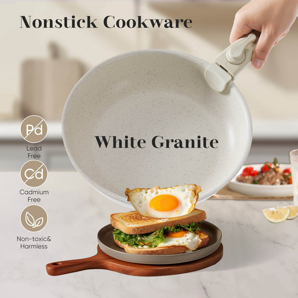 CONCETTA 12Pcs Pots and Pans Set-Nonstick Kitchen Cookware, with Detachable Handle, Induction Cookware, Dishwasher Oven Safe