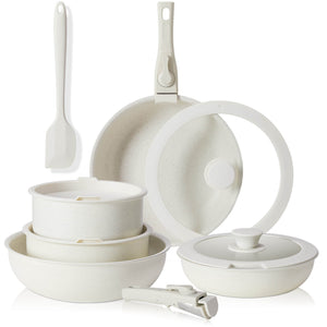 CONCETTA 12Pcs Pots and Pans Set-Nonstick Kitchen Cookware, with Detachable Handle, Induction Cookware, Dishwasher Oven Safe