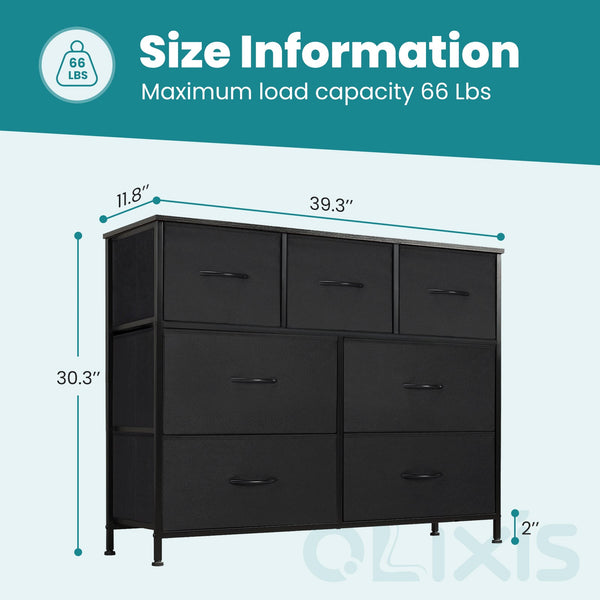JOINSUN 7-Drawer Dresser, Fabric Storage Tower Organizer for Bedroom, Living Room