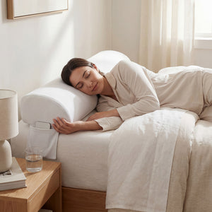 CONCETTA Headboard Gap Filler Pillow - High-Density Foam Wedge for Mattress-to-Headboard Space, with Storage Pocket & Removable Cover