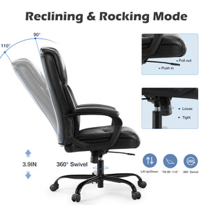 CONCETTA Executive Home Office Ergonomic Desk 360 Swivel Wheels
