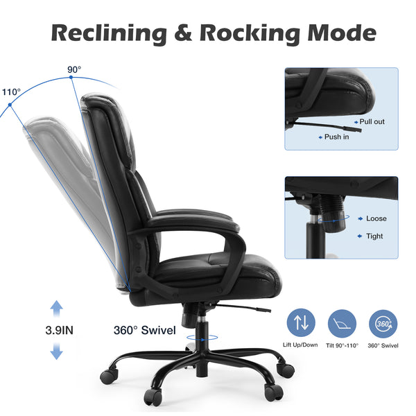 CONCETTA Executive Home Office Ergonomic Desk 360 Swivel Wheels