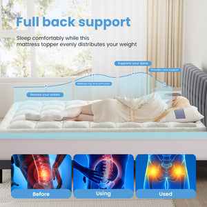 Memory Foam Mattress Topper, 2 Inch Gel Memory Foam and 2" Mattress Topper, Medium Support