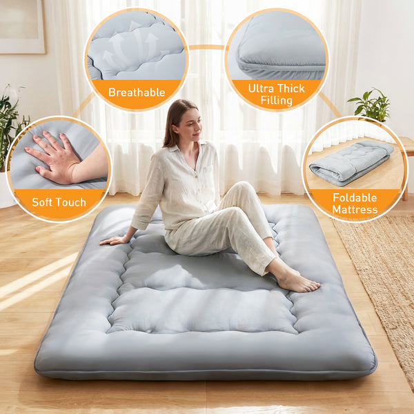 CONCETTA Memory Foam Futon Mattress, Twin Size, Foldable Tatami Floor Mattress with Storage Bag