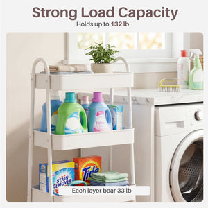 CONCETTA Versatile 4-Tier Metal Utility Cart with Locking Casters, Multi-Scenario Use for Office, Living Room, Kitchen