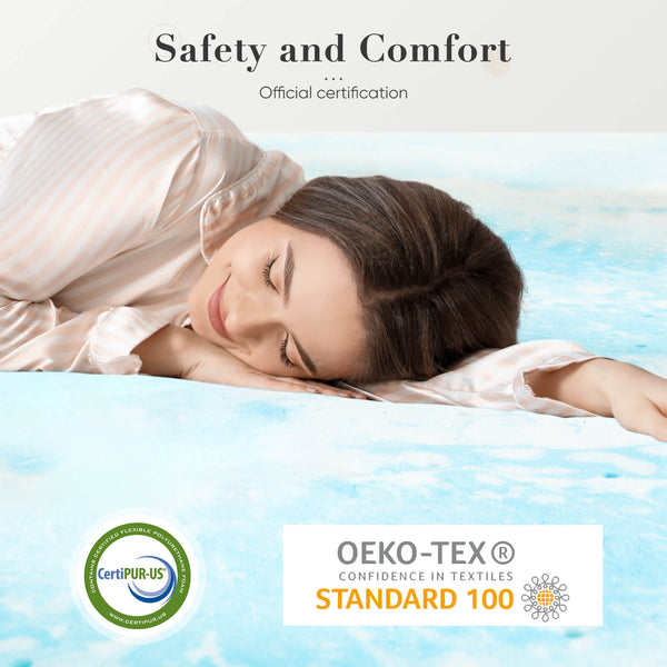 CONCETTA Gel Memory Foam Mattress Topper with Cooling Technology