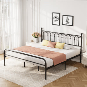 CONCETTA Metal Platform Bed Frame with Rounded Base & Protective Footpads, Underbed Storage, No Box Spring Needed for Bedroom