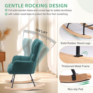 CONCETTA  Rocking Chair Nursery, with High Backrest, Reading Chair Modern Rocking Accent Chairs Glider Recliner for Living Room, Nursery, Bedroom