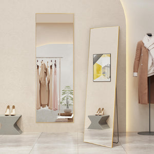 CONCETTA 71"x30" Arched Full Body Mirror Floor Mirror Standing Hanging or Leaning Wall with Stand Aluminum Alloy Thin Frame