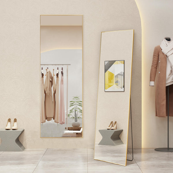 CONCETTA 71"x30" Arched Full Body Mirror Floor Mirror Standing Hanging or Leaning Wall with Stand Aluminum Alloy Thin Frame