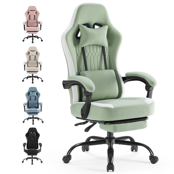 gaming chair, office chair with high backrest and computer chair, is an ergonomic adjustable rotating office chair. Available in black, white, khaki, pink and blue.