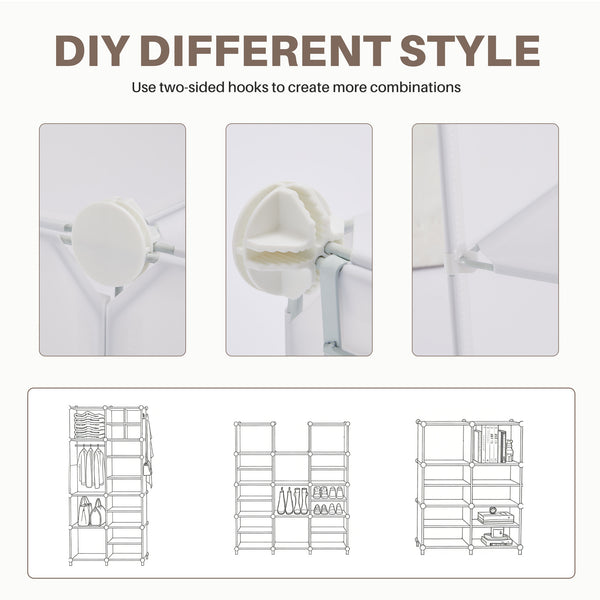 CONCETTA Shoe Rack, 24 Pair Plastic Shelves Storage Organizer for Closet Hallway Bedroom Entryway