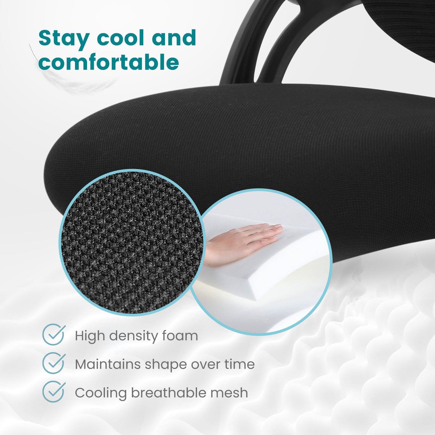 CONCETTA Ergonomic Office Home Desk Mesh Fixed Armrest