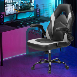CONCETTA Ergonomic Leather Gaming Chair-Office Desk PU Leather Chair -up Armrests, Swivel Task Chair Adjustable Height for Adults Teens Kids