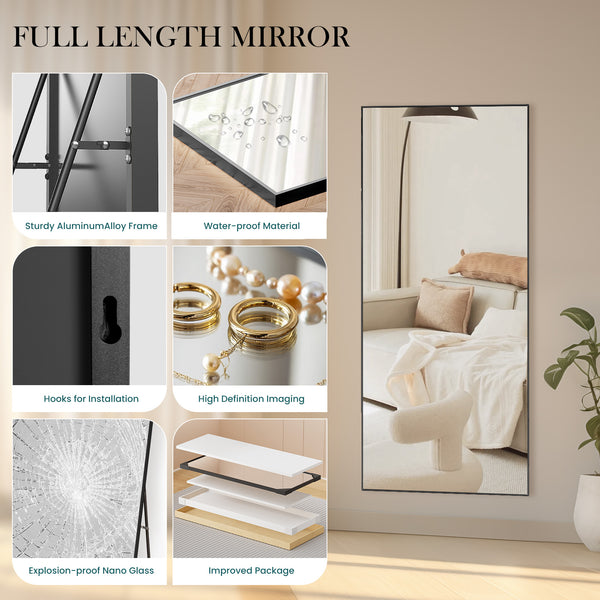 CONCETTA Full Length Mirror Standing Rectangle Floor Mirrors Body Dressing Wall-Mounted Mirror