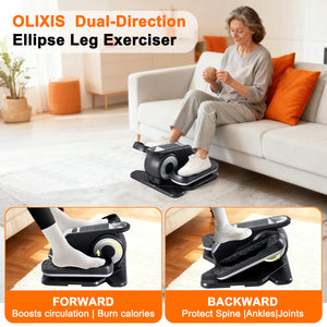 CONCETTA Under Desk Elliptical, Electric Seated Pedal Exerciser, with Display Monitor, Remote Control and LCD Display Monitor, Portable Leg Elliptical Machine for Home, Black