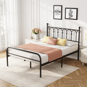CONCETTA Metal Platform Bed Frame with Rounded Base & Protective Footpads, Underbed Storage, No Box Spring Needed for Bedroom