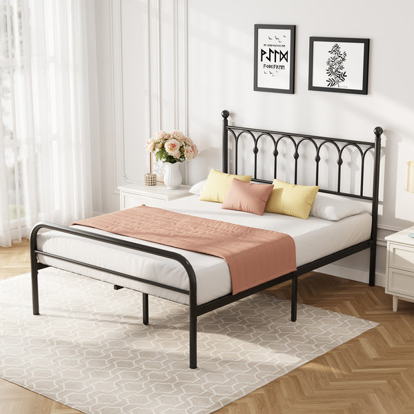CONCETTA Metal Platform Bed Frame with Rounded Base & Protective Footpads, Underbed Storage, No Box Spring Needed for Bedroom
