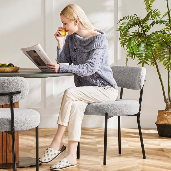 CONCETTA Dining Chair Set of 4 Modern Upholstered Fabric Chairs with Metal Legs for Kitchen Living Room Dining Room
