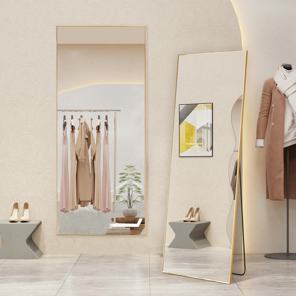 CONCETTA 71"x30" Arched Full Body Mirror Floor Mirror Standing Hanging or Leaning Wall with Stand Aluminum Alloy Thin Frame