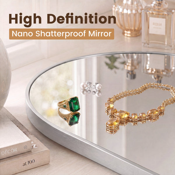 CONCETTA Arched Full Length Mirror, Full Body Standing Mirror Hanging Leaning for Home, Silver