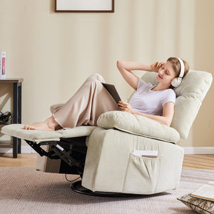 CONCETTA Manual Swivel Recliner Chair with Heating and Vibration Massage