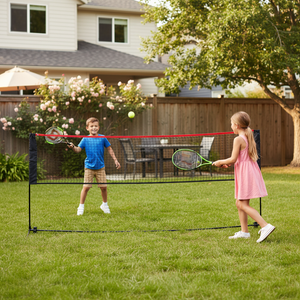 CONCETTA Badminton & Small Pickleball Net - 3/4.2/5.2M Widths, Adjustable 85-153cm Height, Foldable with Carry Bag for Backyard/Indoor/Outdoor Games