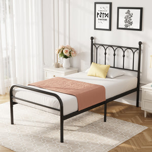 CONCETTA Metal Platform Bed Frame with Rounded Base & Protective Footpads, Underbed Storage, No Box Spring Needed for Bedroom